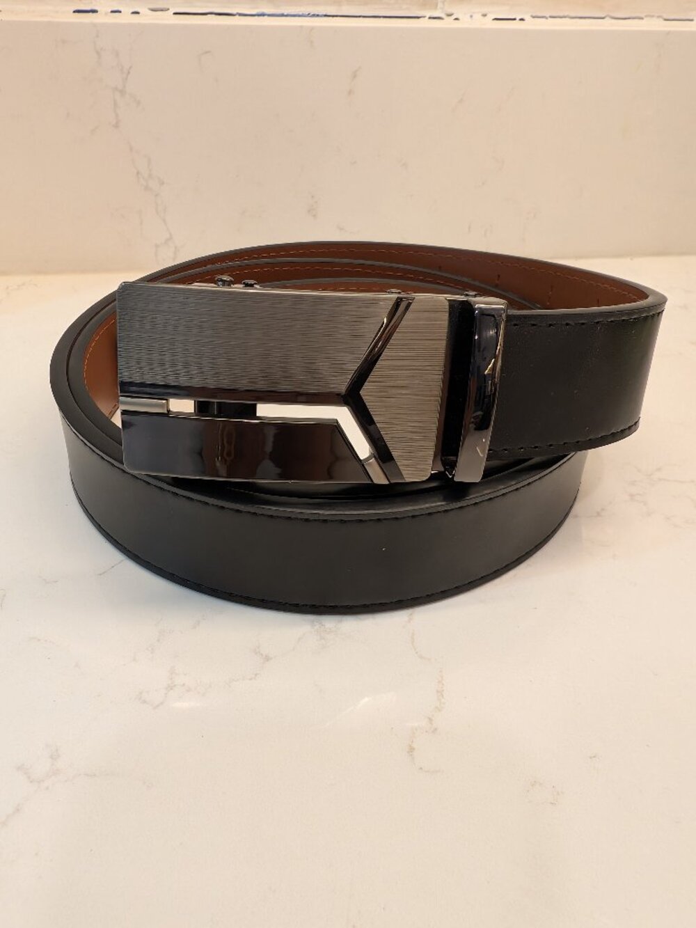 CHAOREN Men’s Black Ratchet Belt Automatic Buckle Adjustable